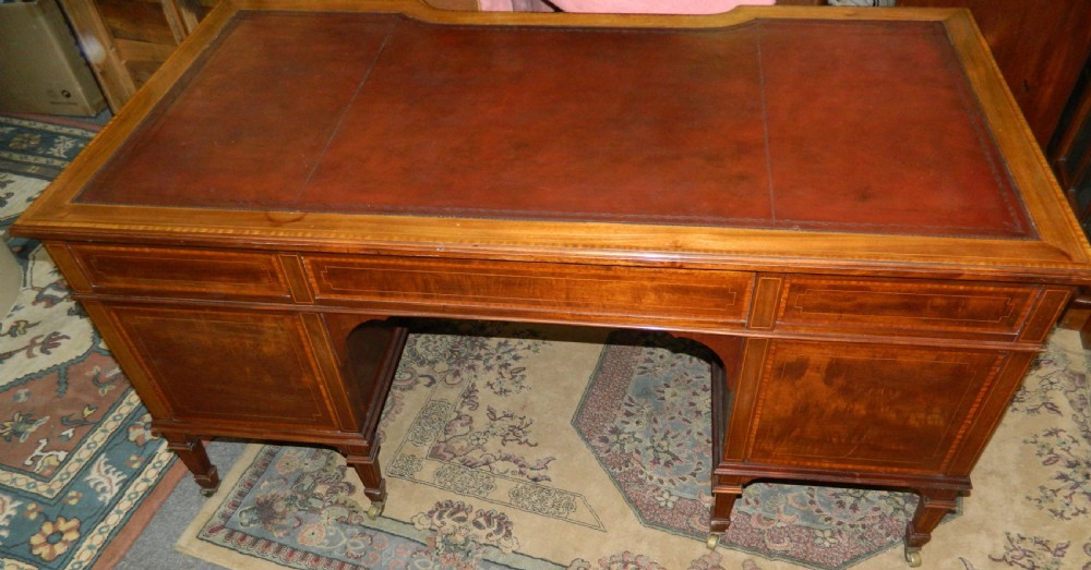 large mahogany desk - Maple & Co View VII