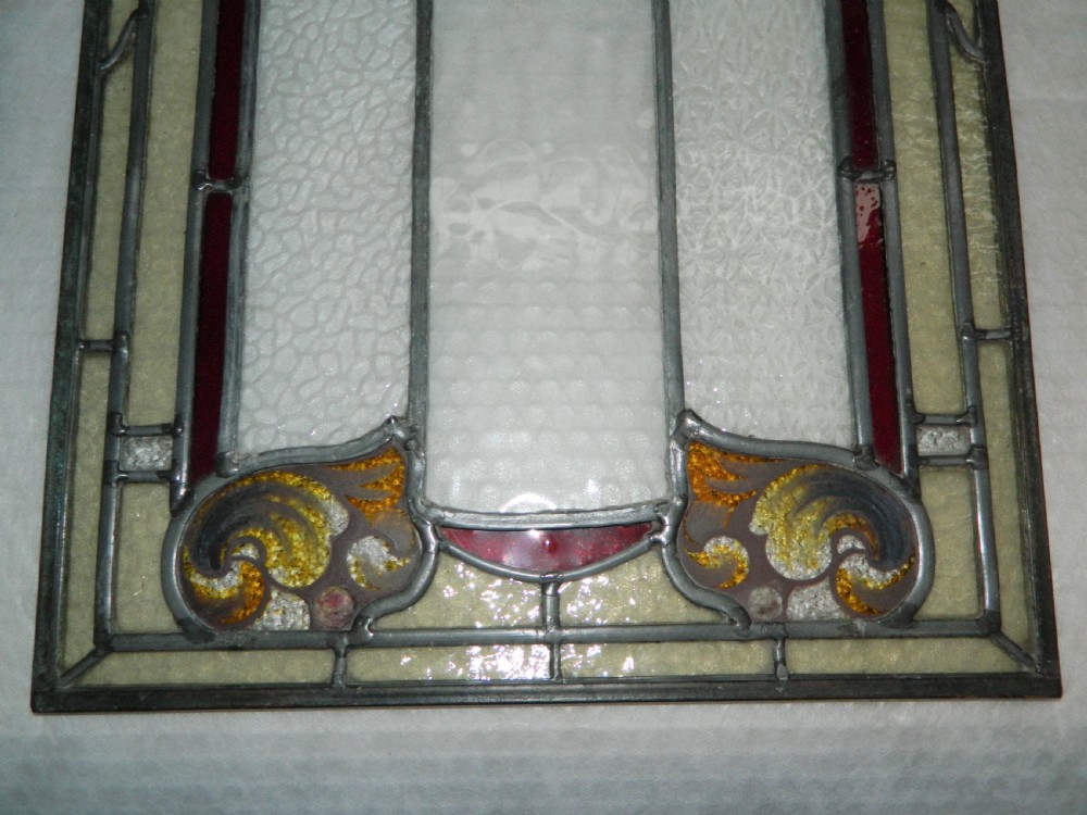 Pair of stained glass window panels View VI
