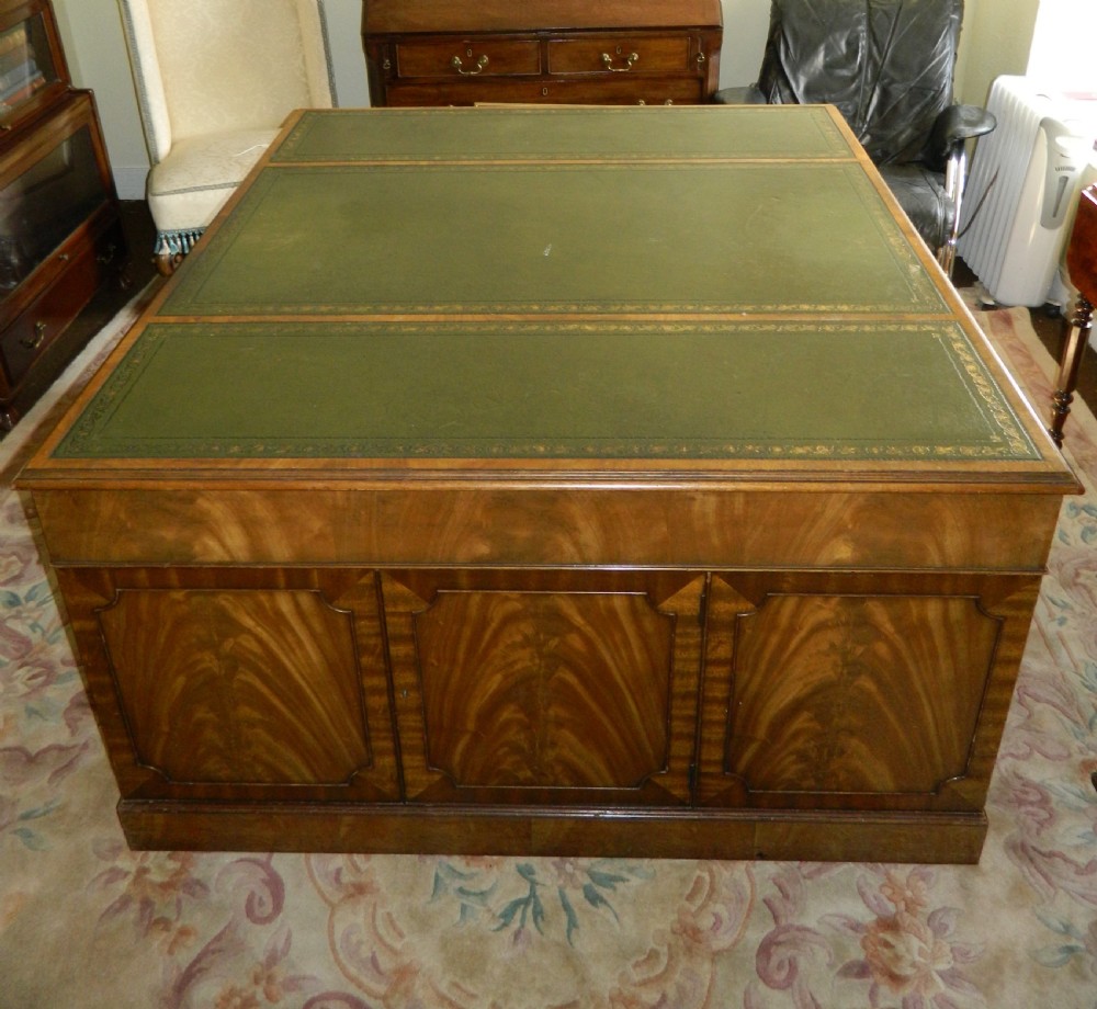large mahogany partners desk View IV