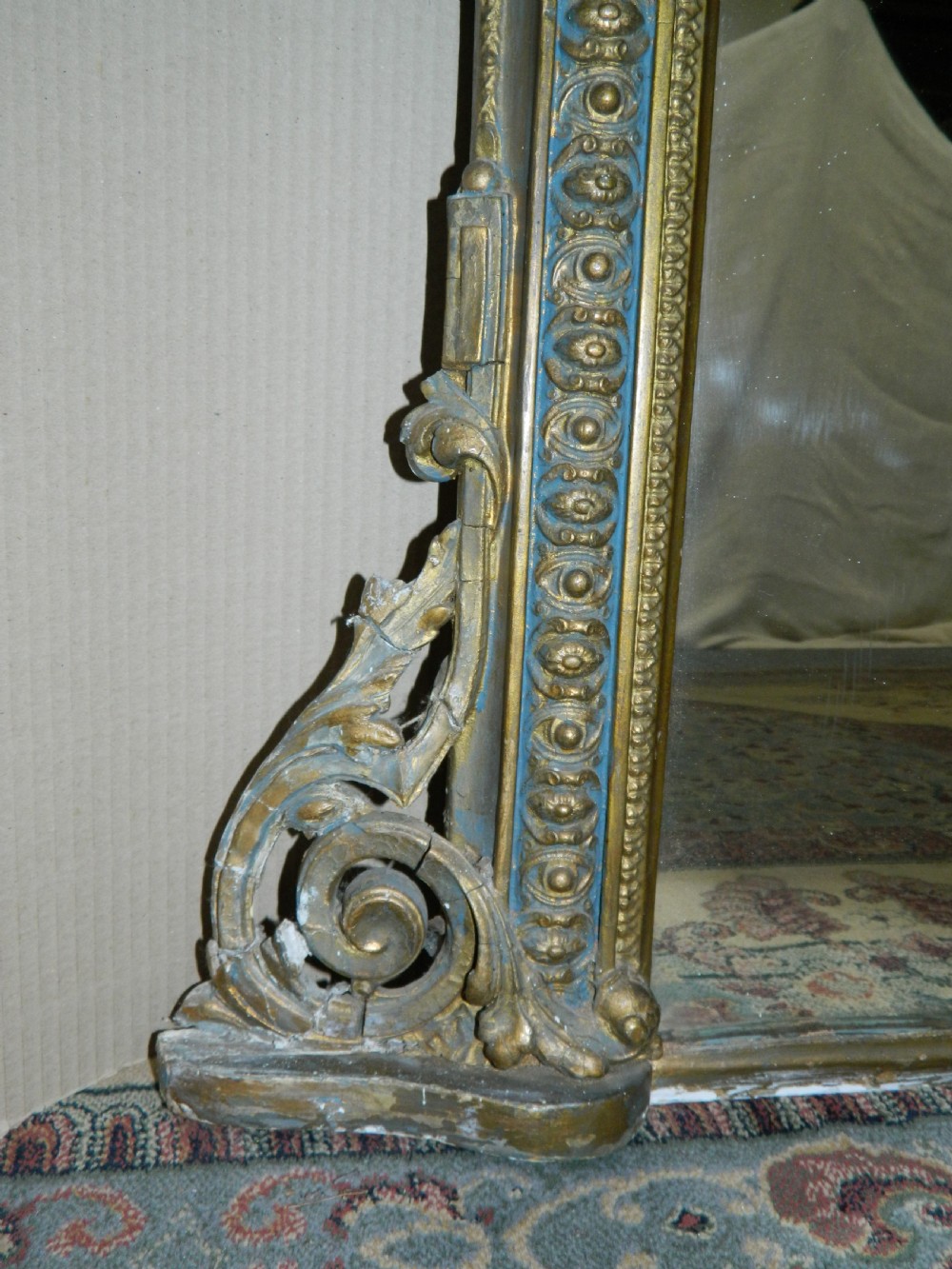 large gilt overmantel mirror View II