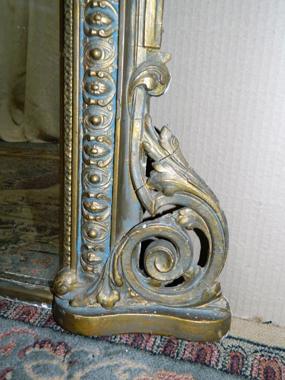large gilt overmantel mirror View III