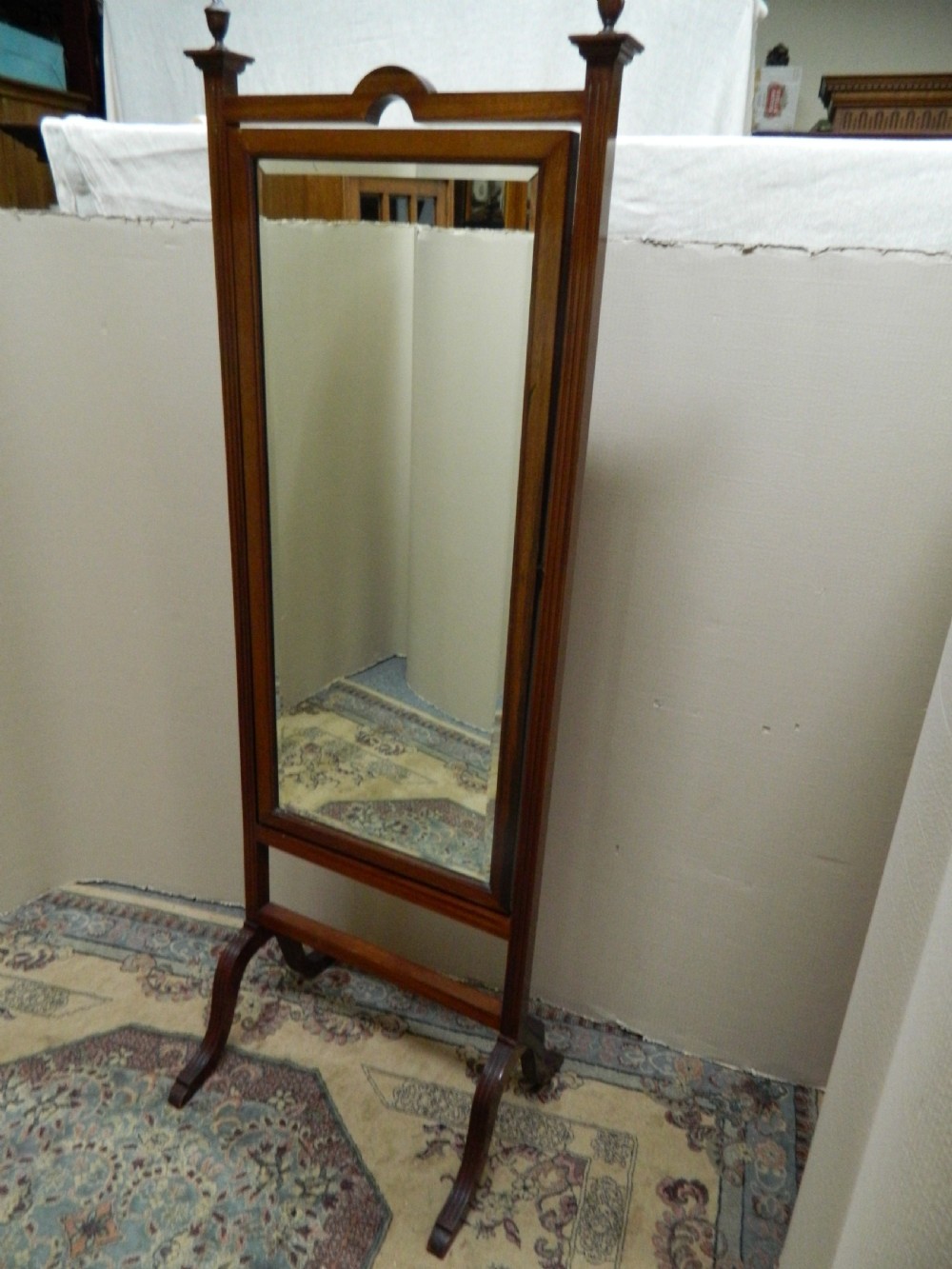mahogany cheval mirror View IV