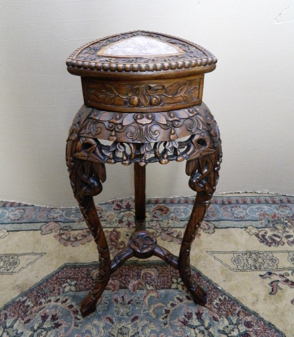 unusual Chinese Oriental hardwood stand