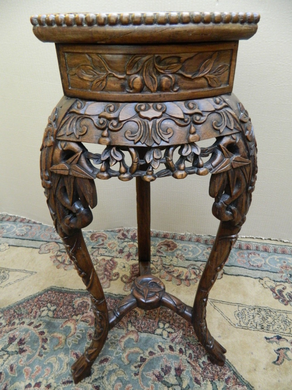 unusual Chinese Oriental hardwood stand View V