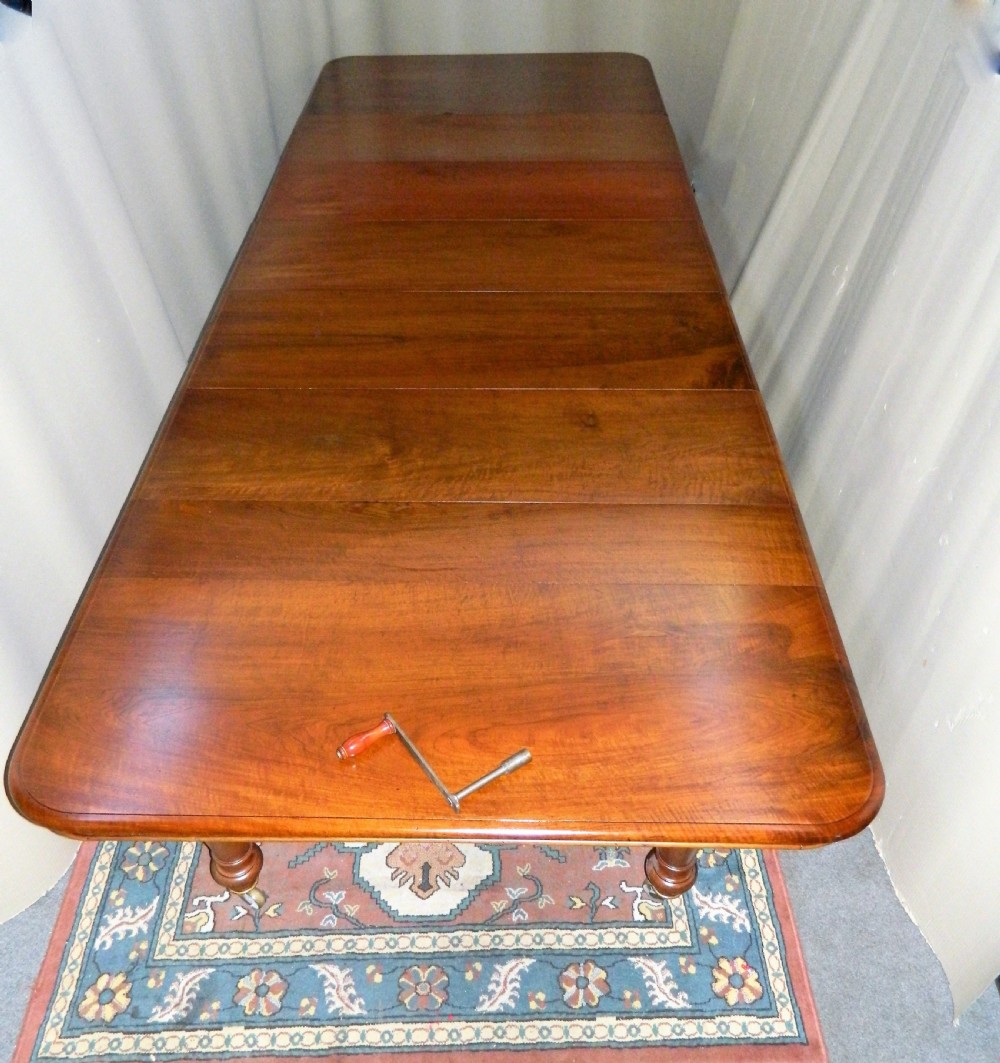 Large mahogany dining table with leaf carrier View II