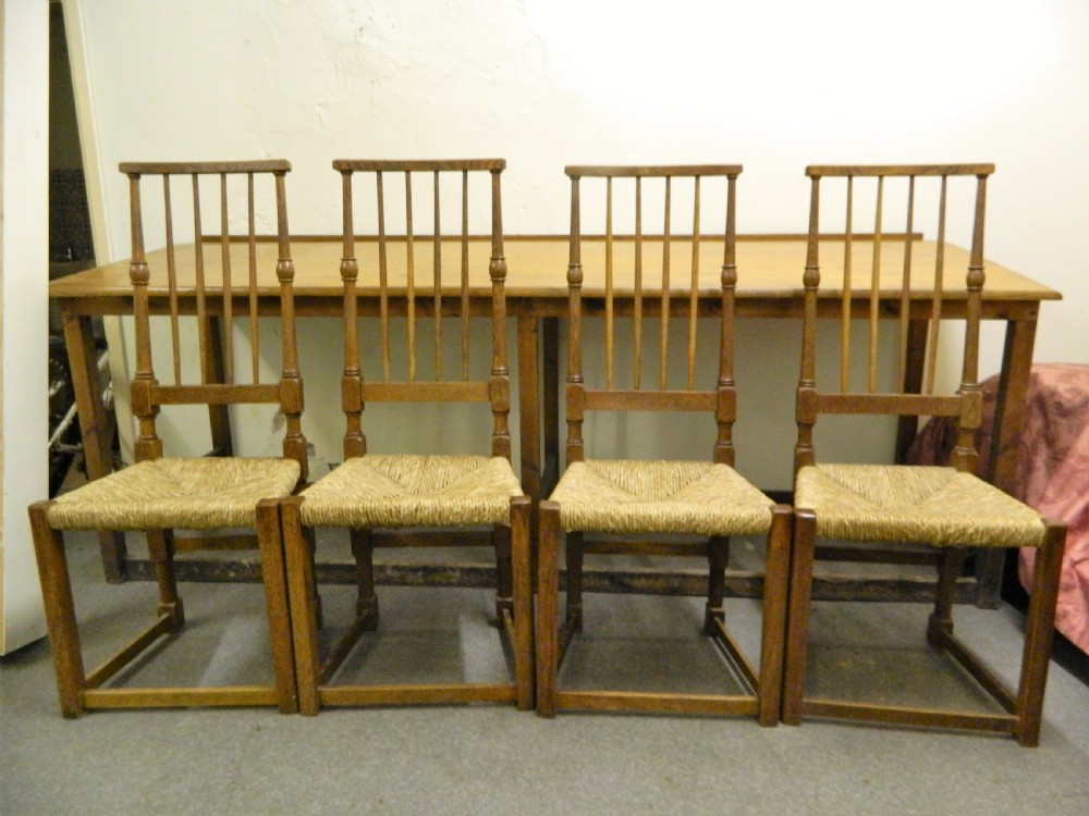 set of 4 Arts & Crafts dining chairs