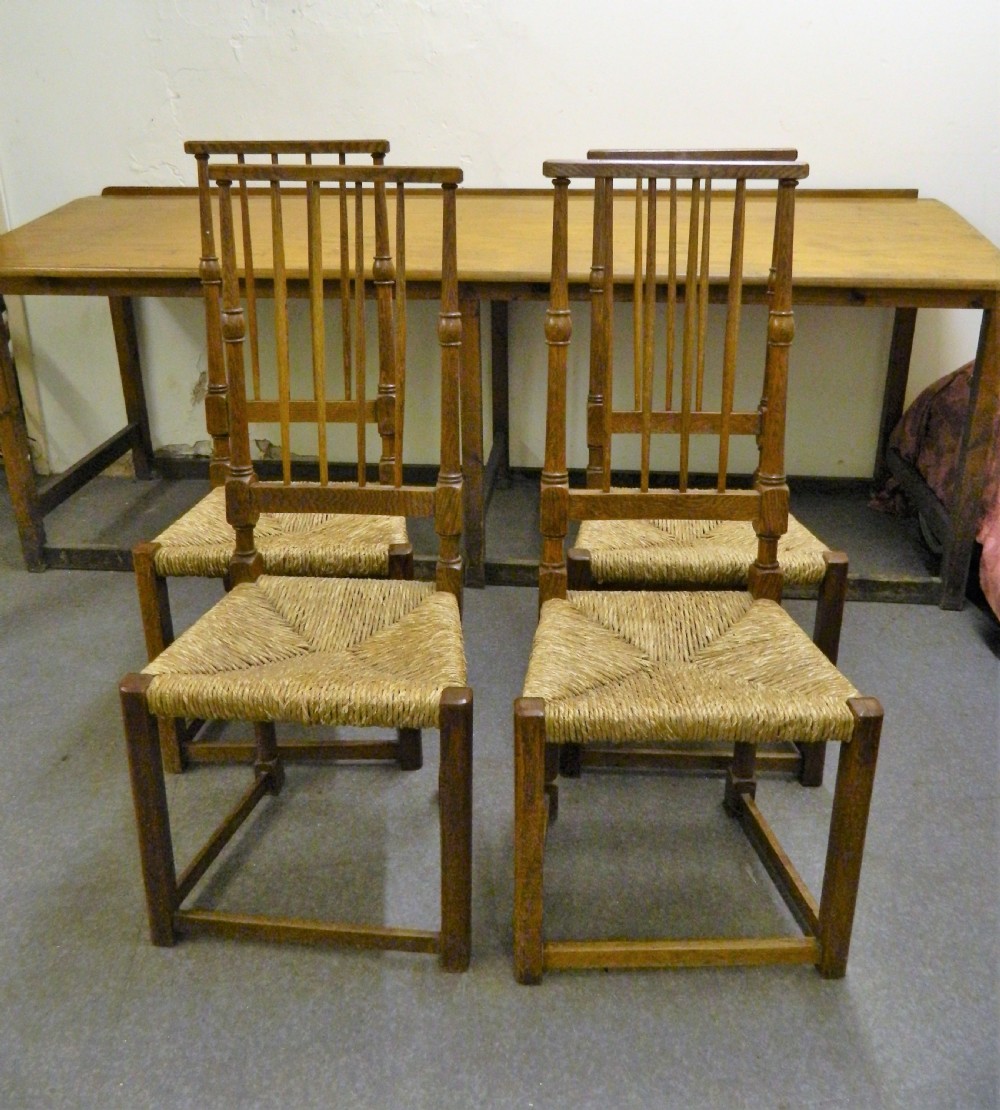 set of 4 Arts & Crafts dining chairs View II