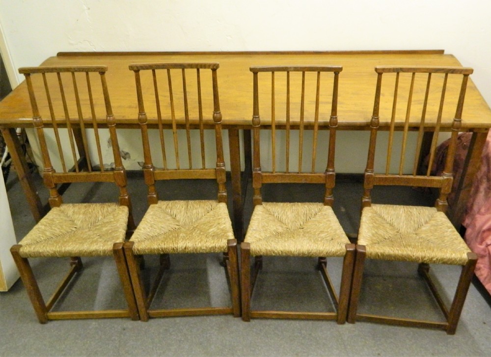 set of 4 Arts & Crafts dining chairs View VI