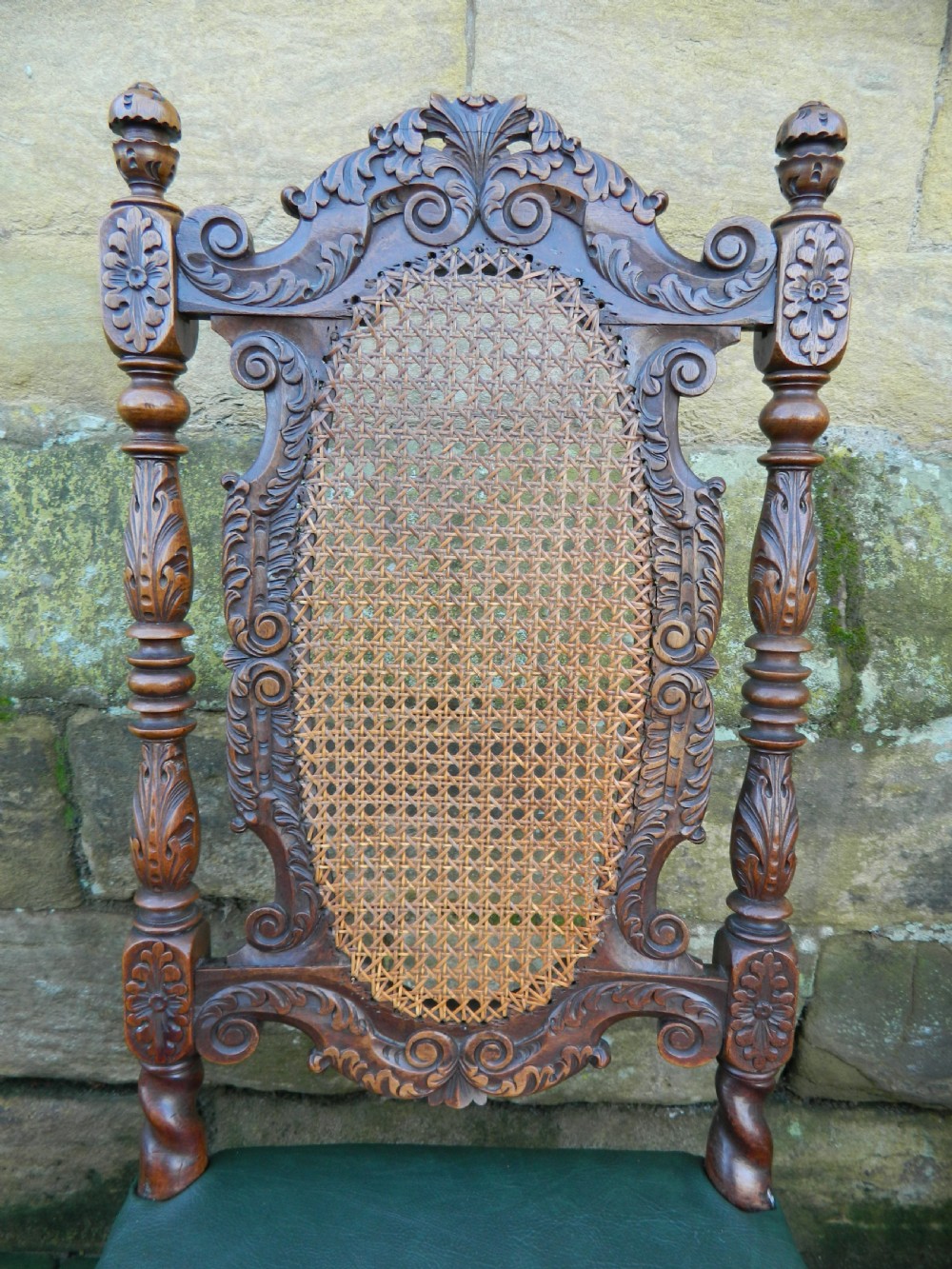 set of 6 carved oak chairs View IV