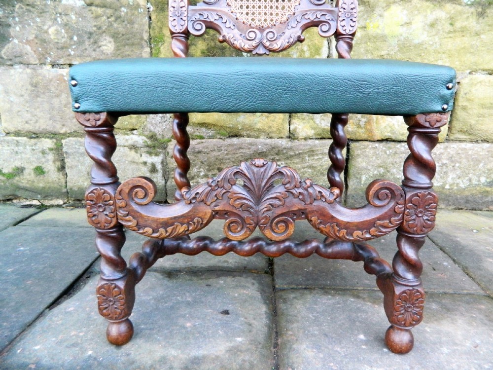 set of 6 carved oak chairs View V
