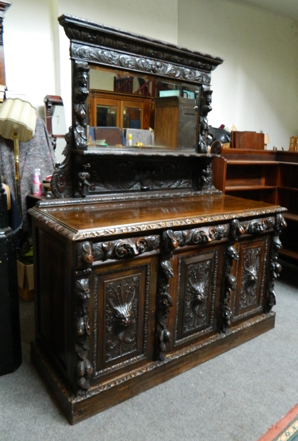 carved oak sideboard View III