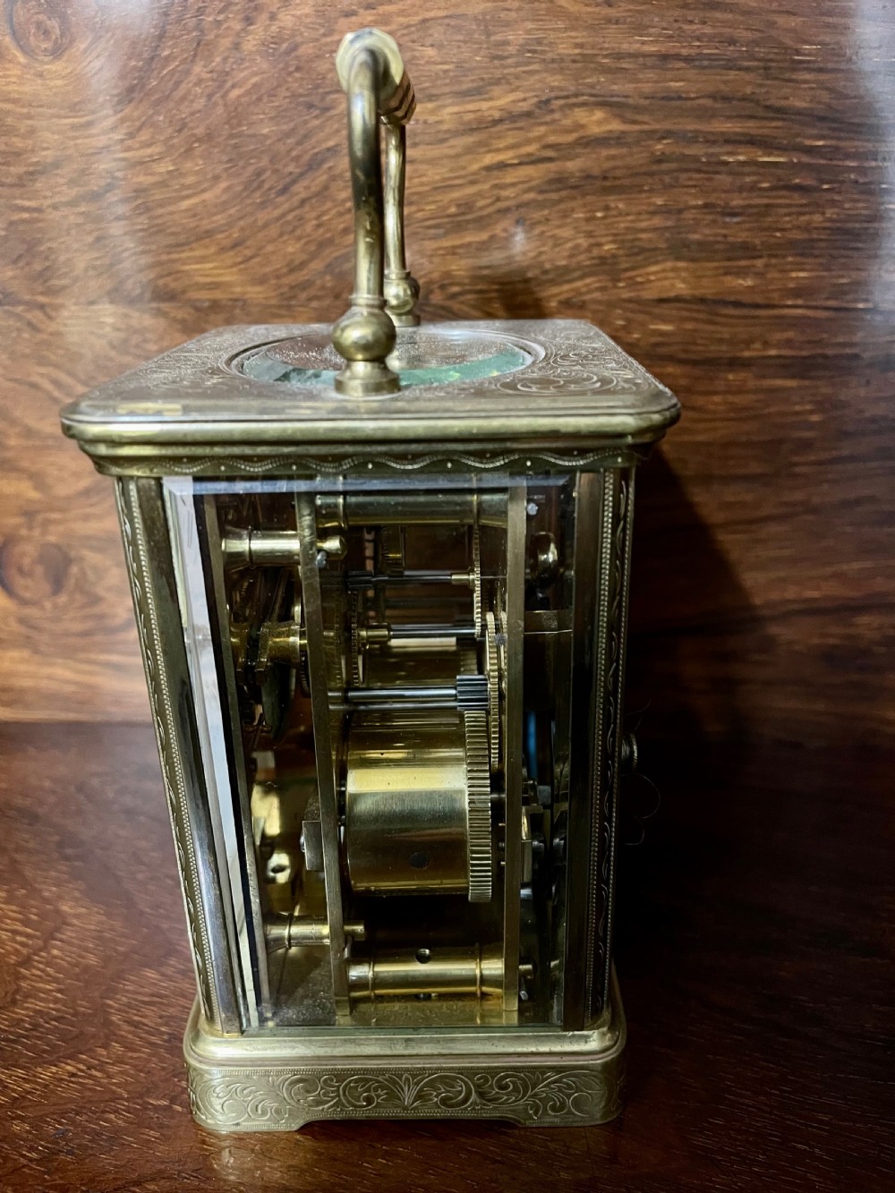 French 8 day carriage clock stamped EGL Paris View VII
