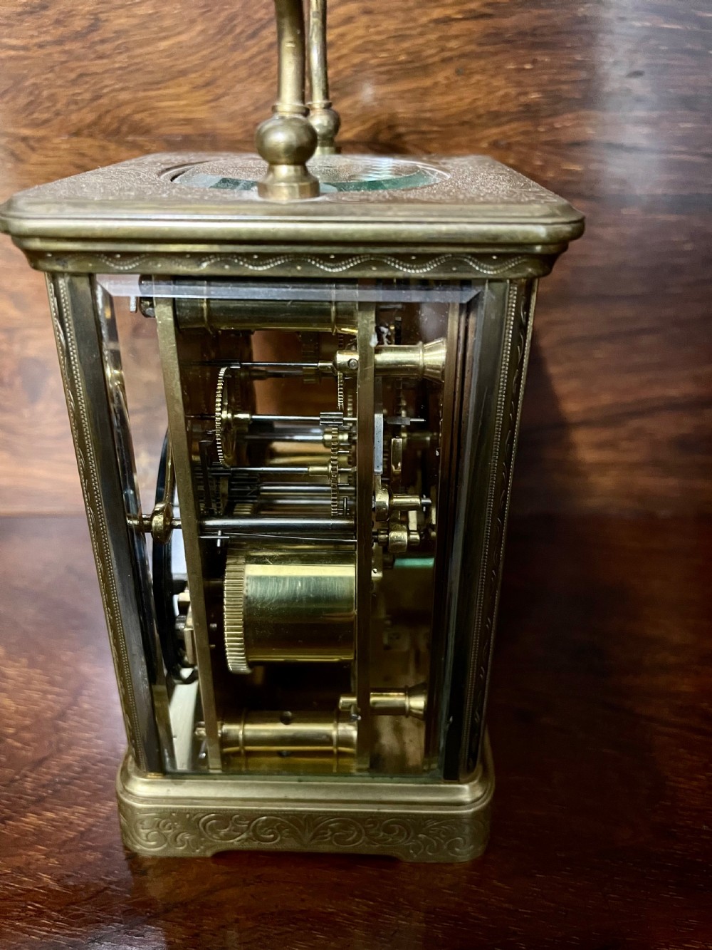 French 8 day carriage clock stamped EGL Paris View VIII