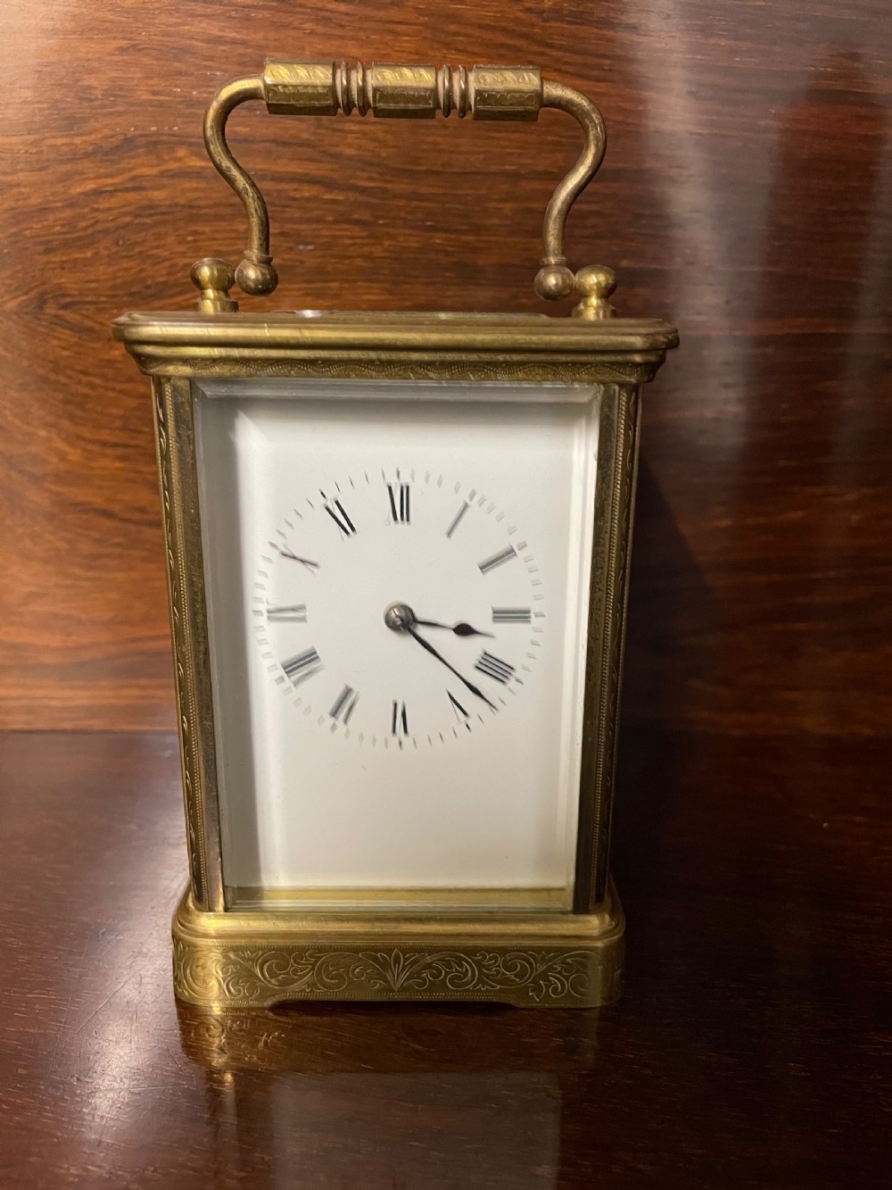 French 8 day carriage clock stamped EGL Paris View IX