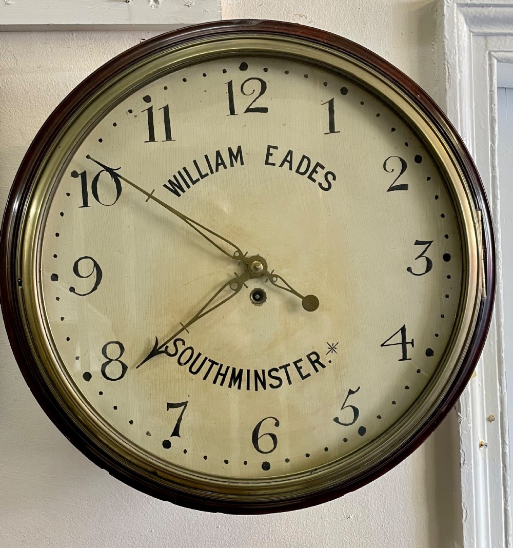 Large wooden dial wall clock View V