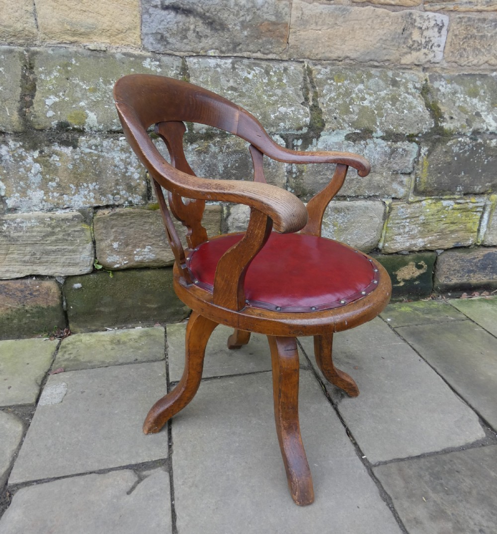 oak swivel desk chair  View III