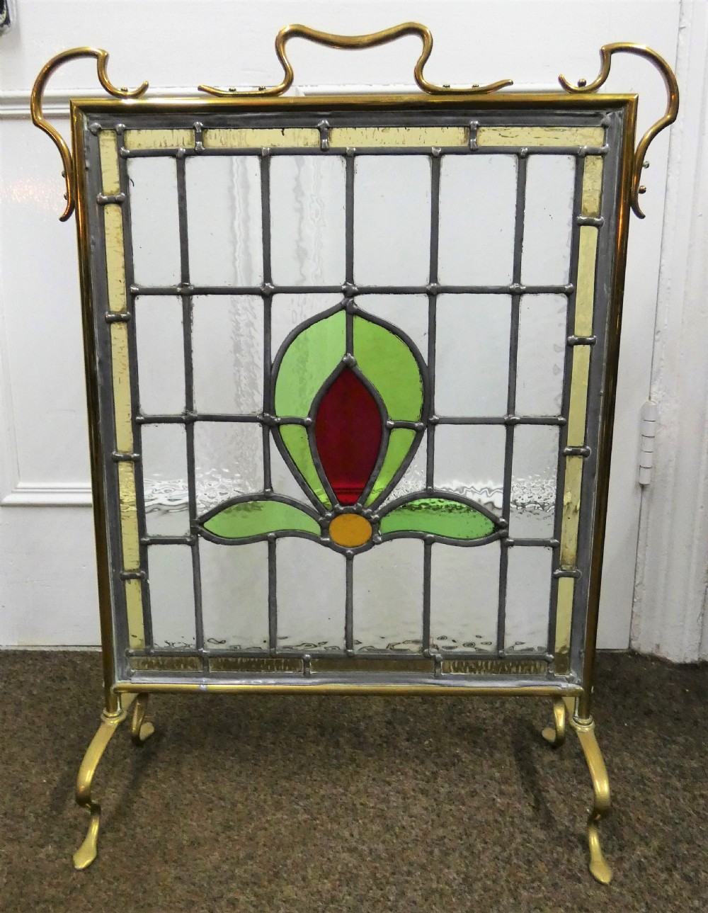 Arts & Crafts stained glass firescreen