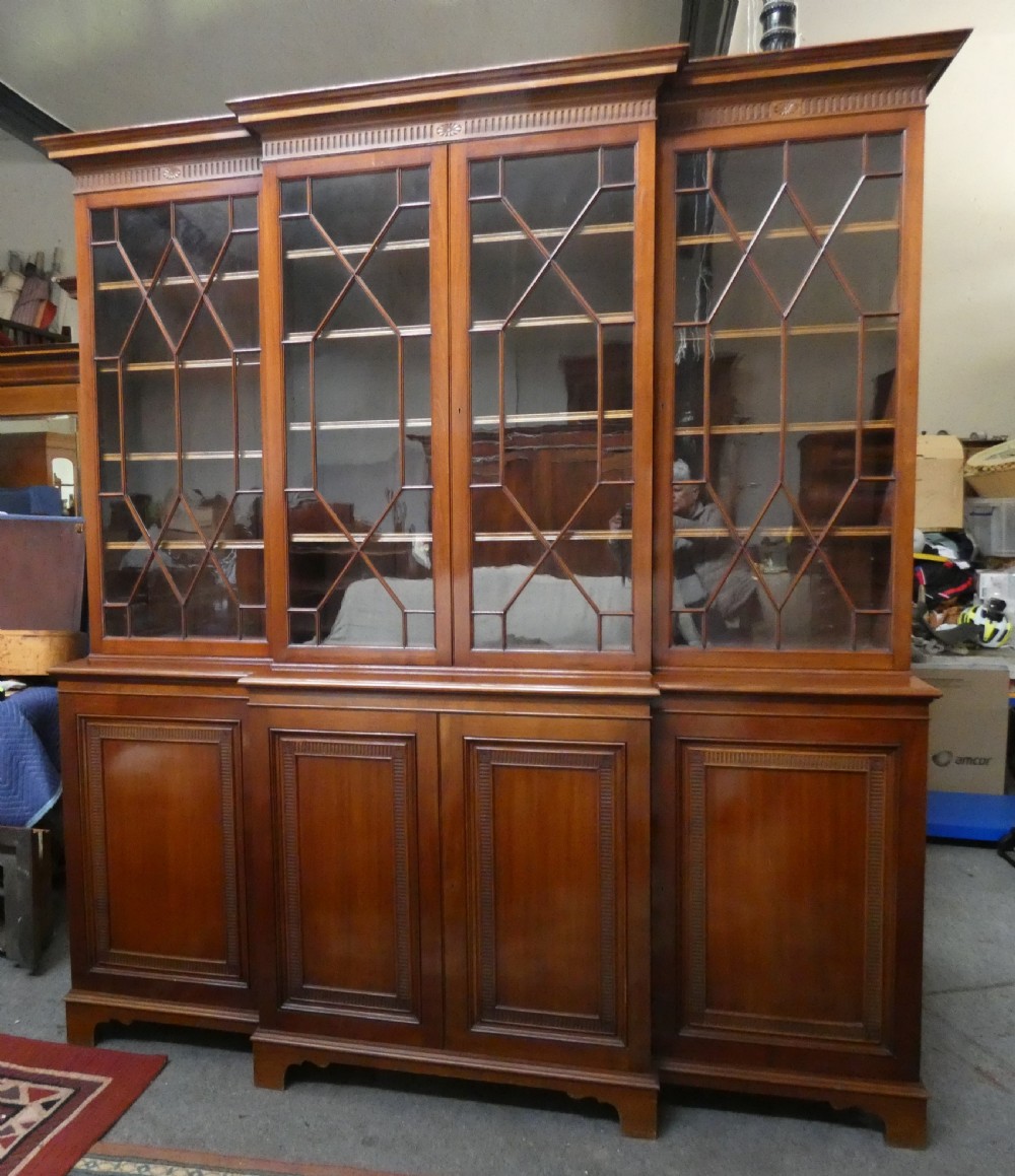 mahogany breakfront bookcase - J&T Scott, Edinburgh