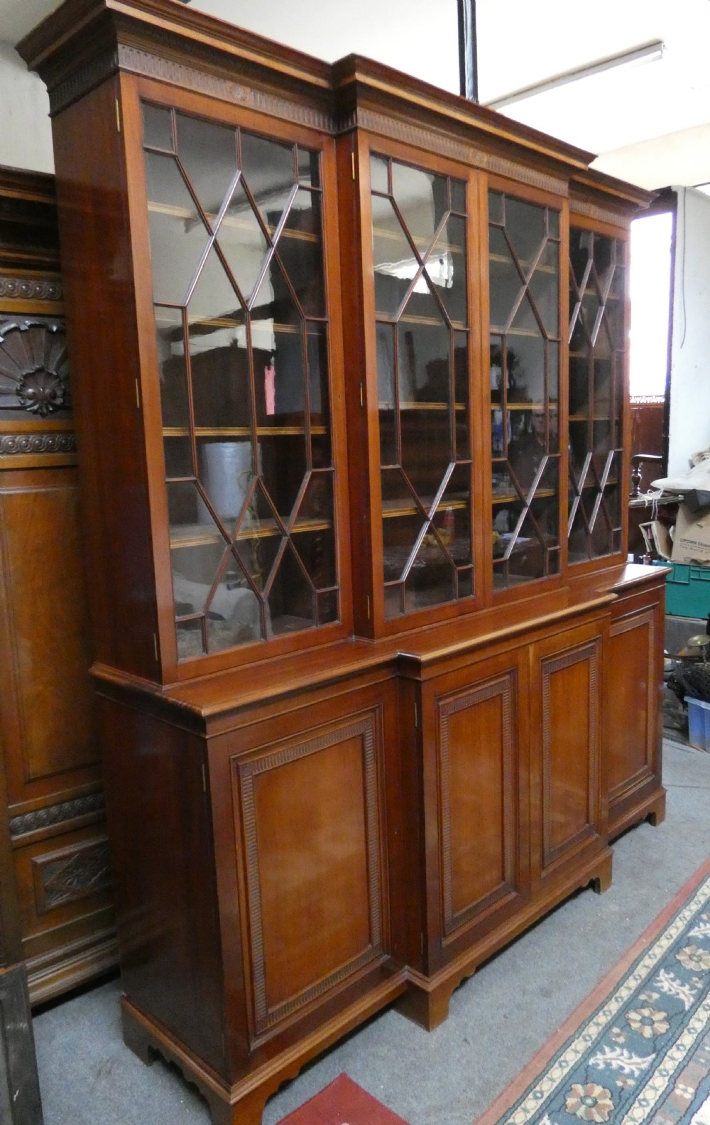 mahogany breakfront bookcase - J&T Scott, Edinburgh View II