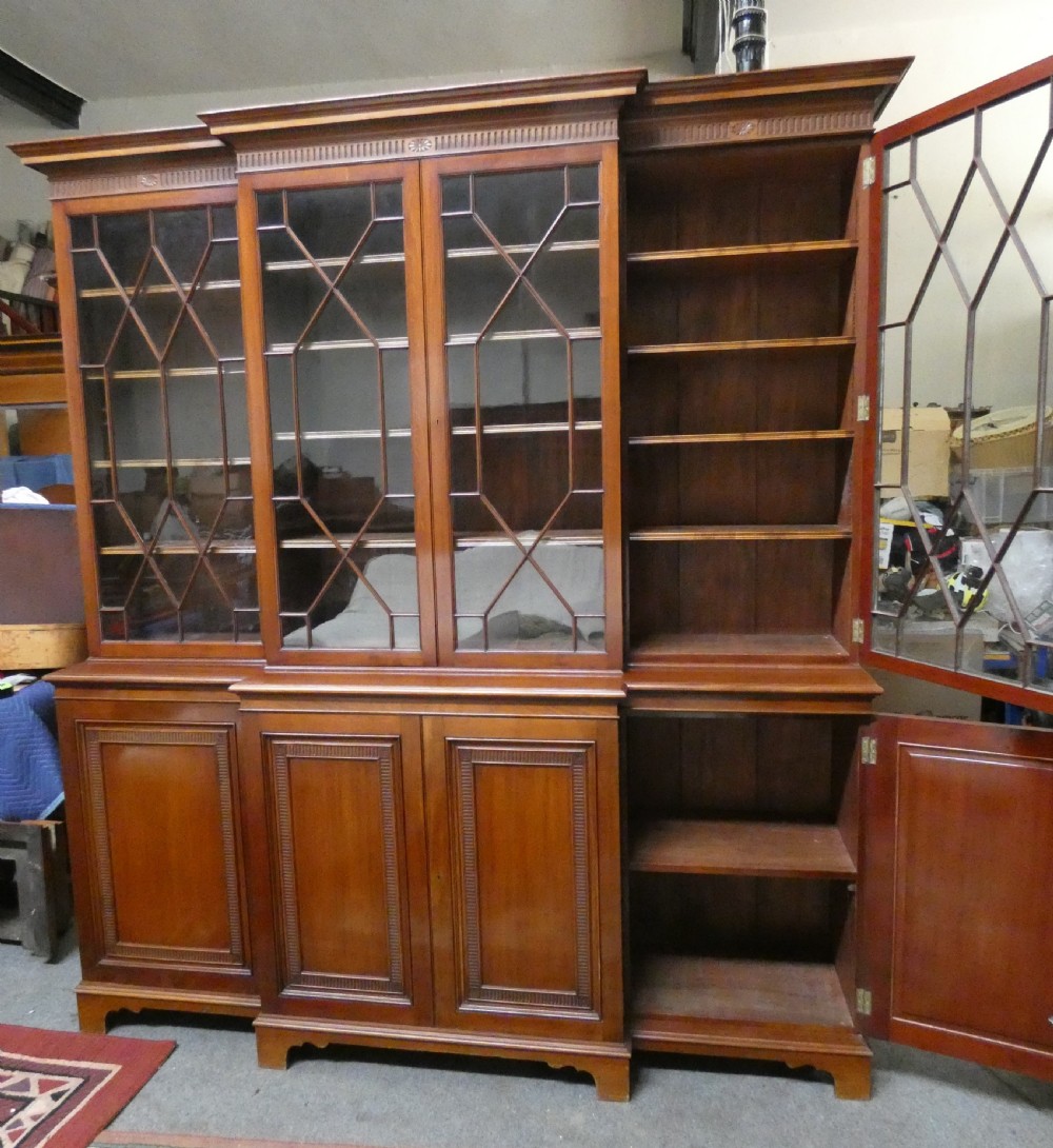 mahogany breakfront bookcase - J&T Scott, Edinburgh View IV
