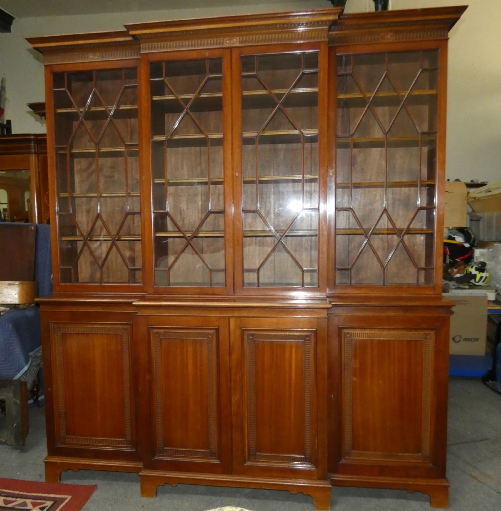 mahogany breakfront bookcase - J&T Scott, Edinburgh View VIII