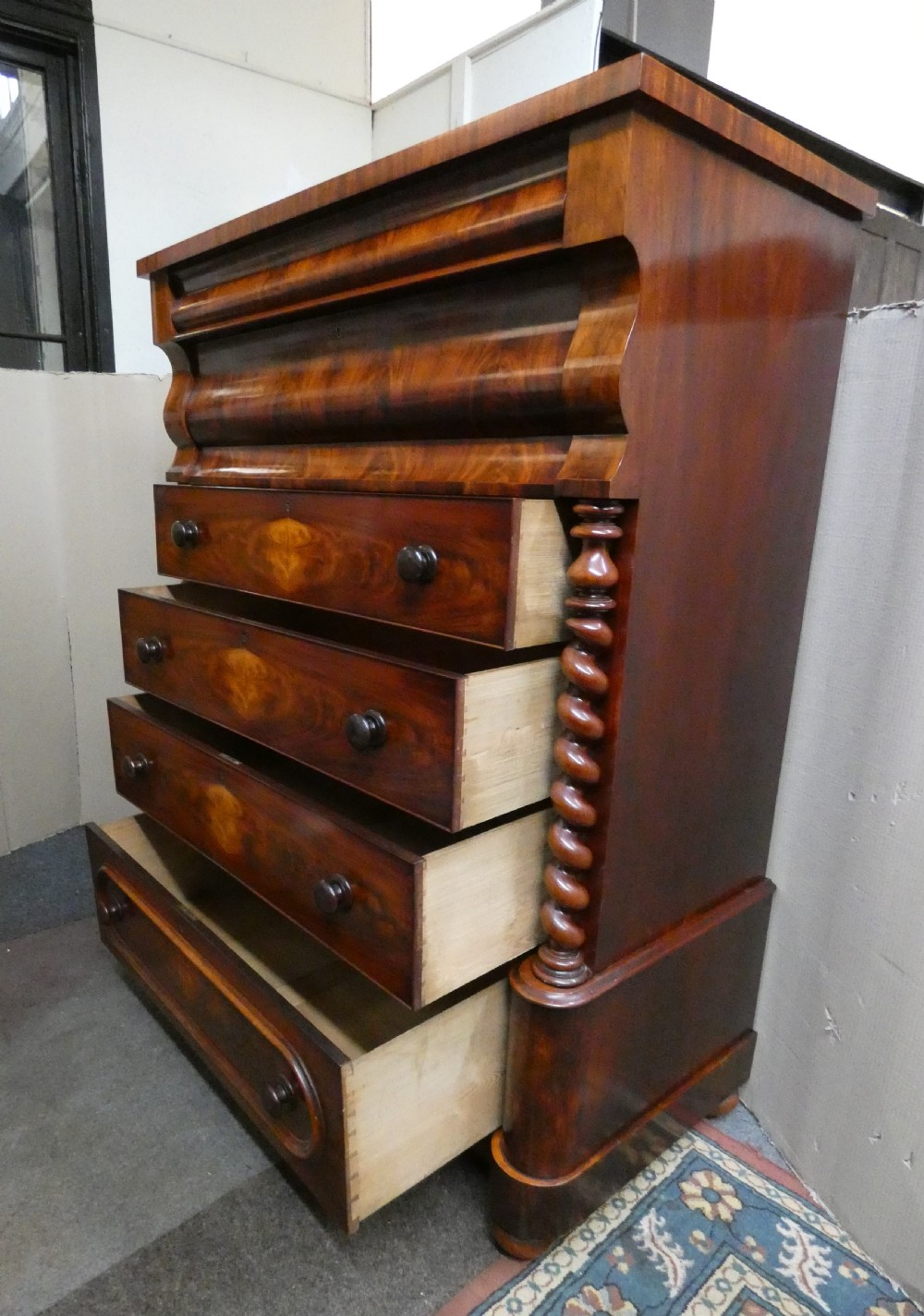 large mahogany Scottish chest of drawers / scotch chest of drawers View VII