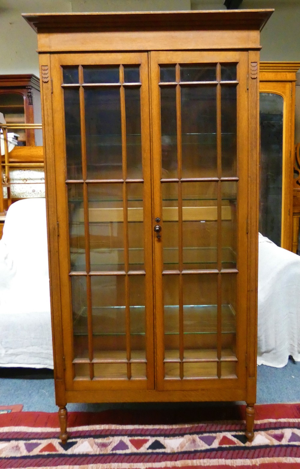 Arts & Crafts oak cabinet bookcase