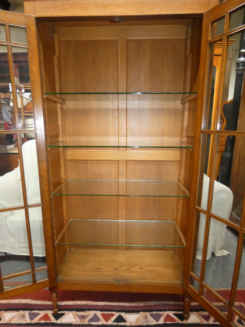 Arts & Crafts oak cabinet bookcase View IV