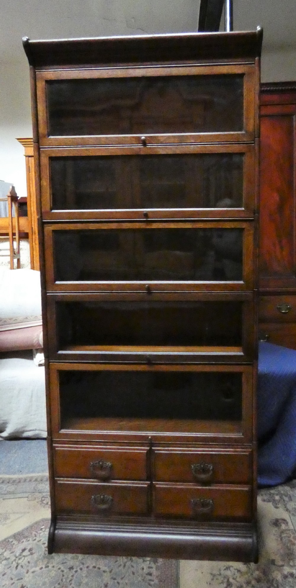 tall oak stacking bookcase / sectional bookcase