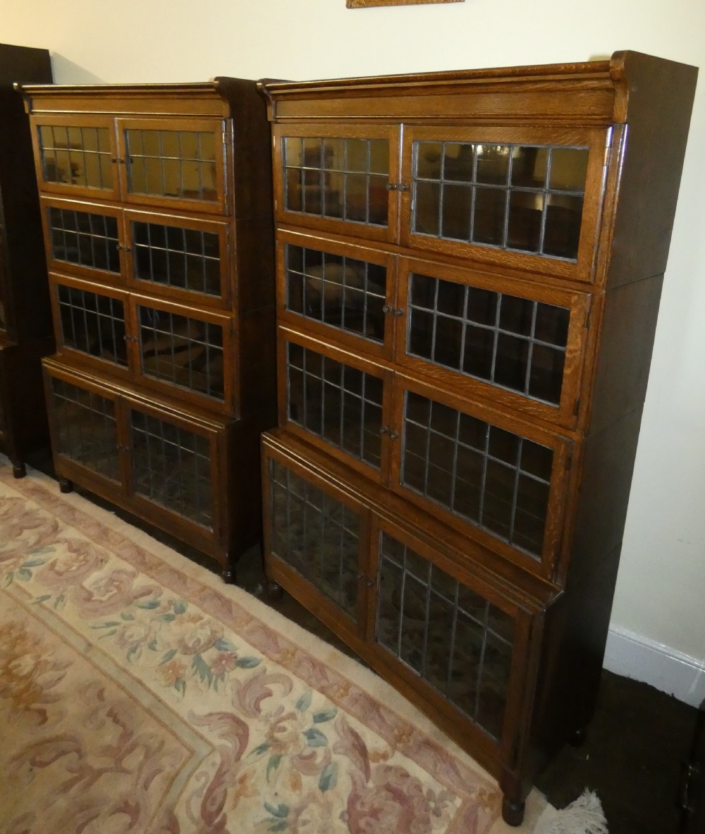 pair of oak stacking bookcases - Minty Of Oxford View V
