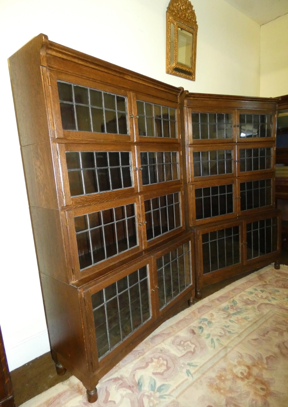 pair of oak stacking bookcases - Minty Of Oxford View VI