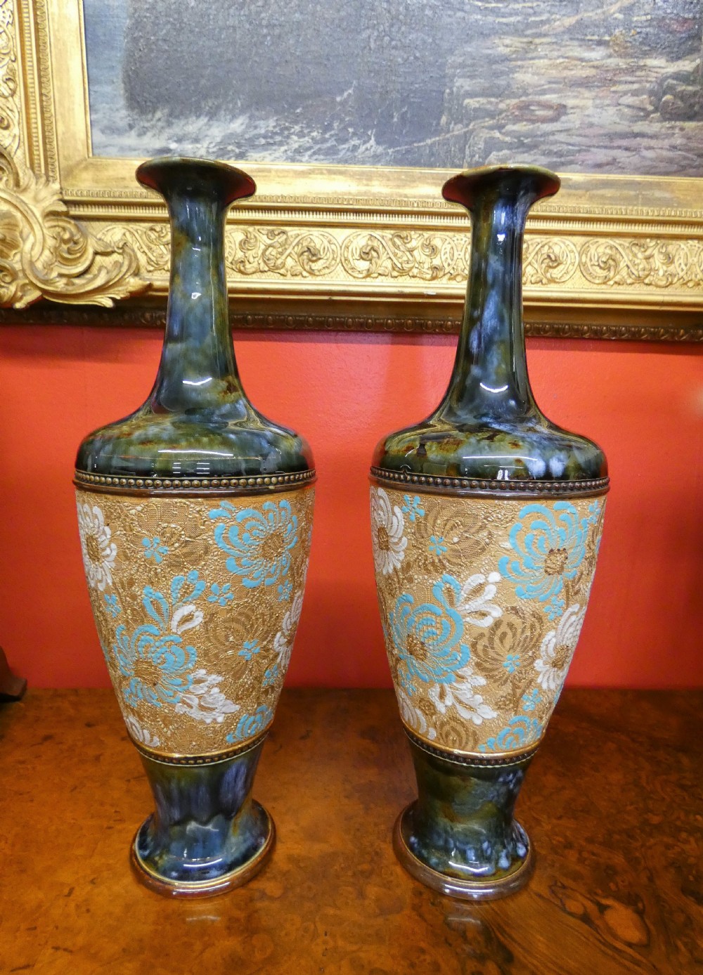 Pair of Royal Doulton Slaters Patent vases X5337 - 37 cm