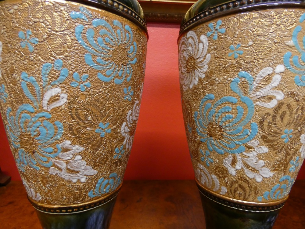 Pair of Royal Doulton Slaters Patent vases X5337 - 37 cm View III