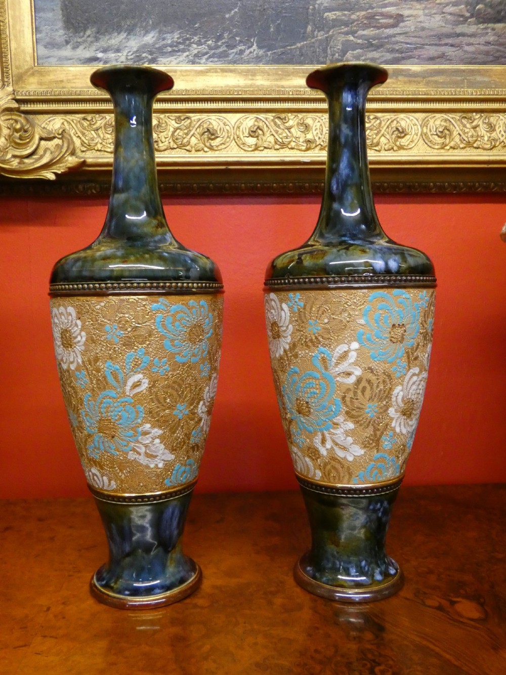 Pair of Royal Doulton Slaters Patent vases X5337 - 37 cm View IV