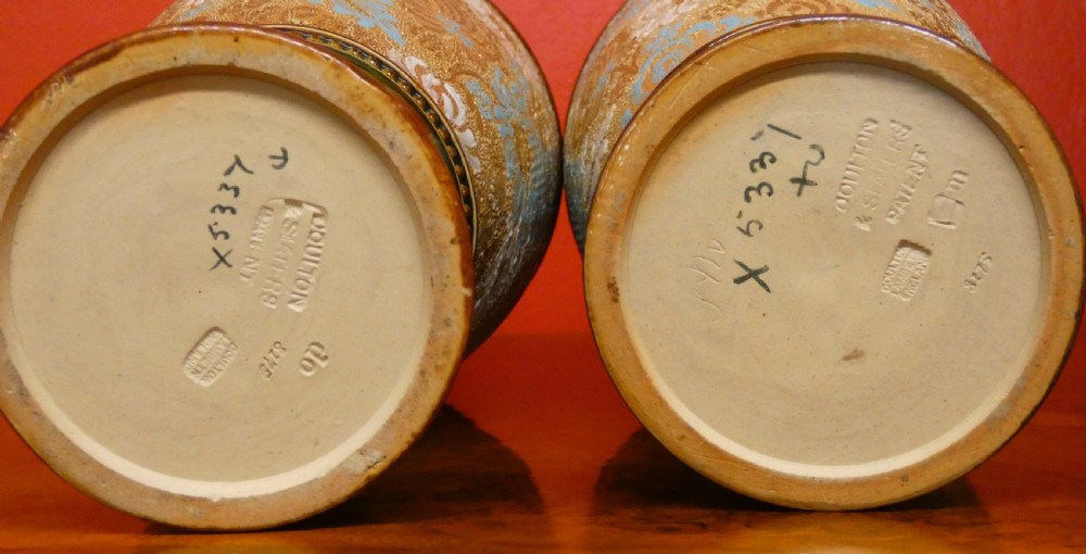 Pair of Royal Doulton Slaters Patent vases X5337 - 37 cm View V