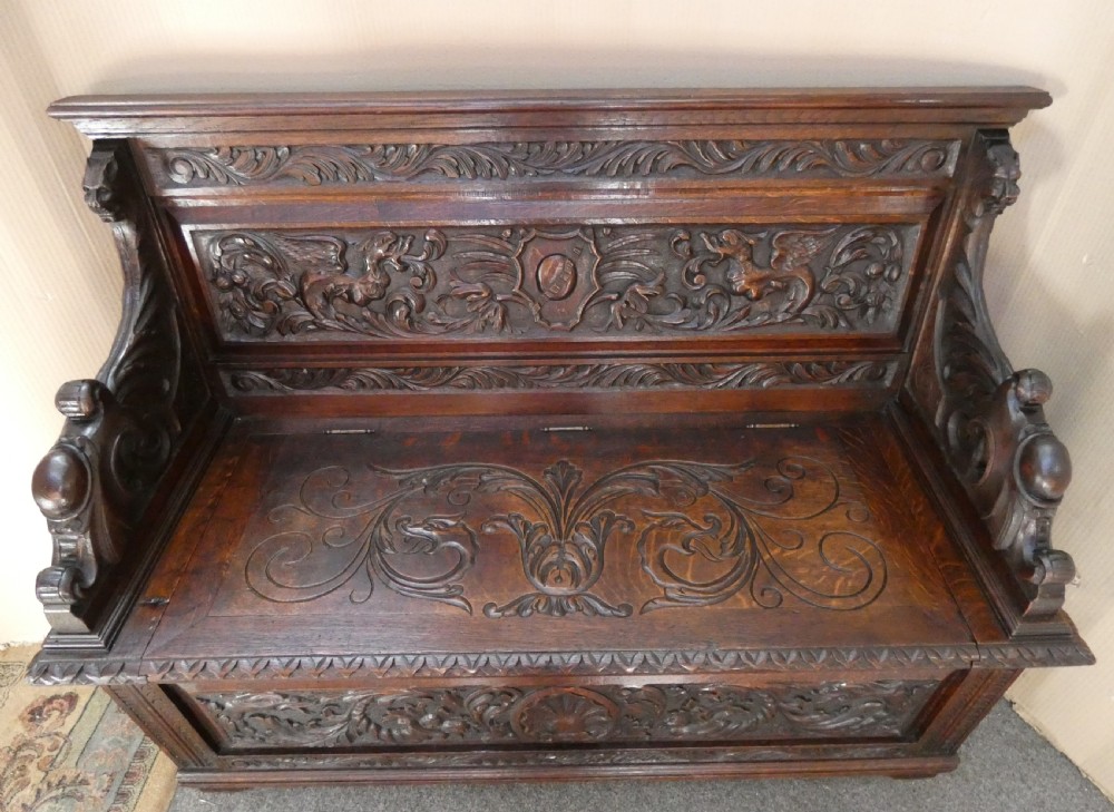 carved oak settle View VI