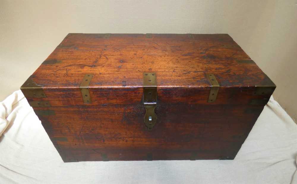 brass bound military trunk View II
