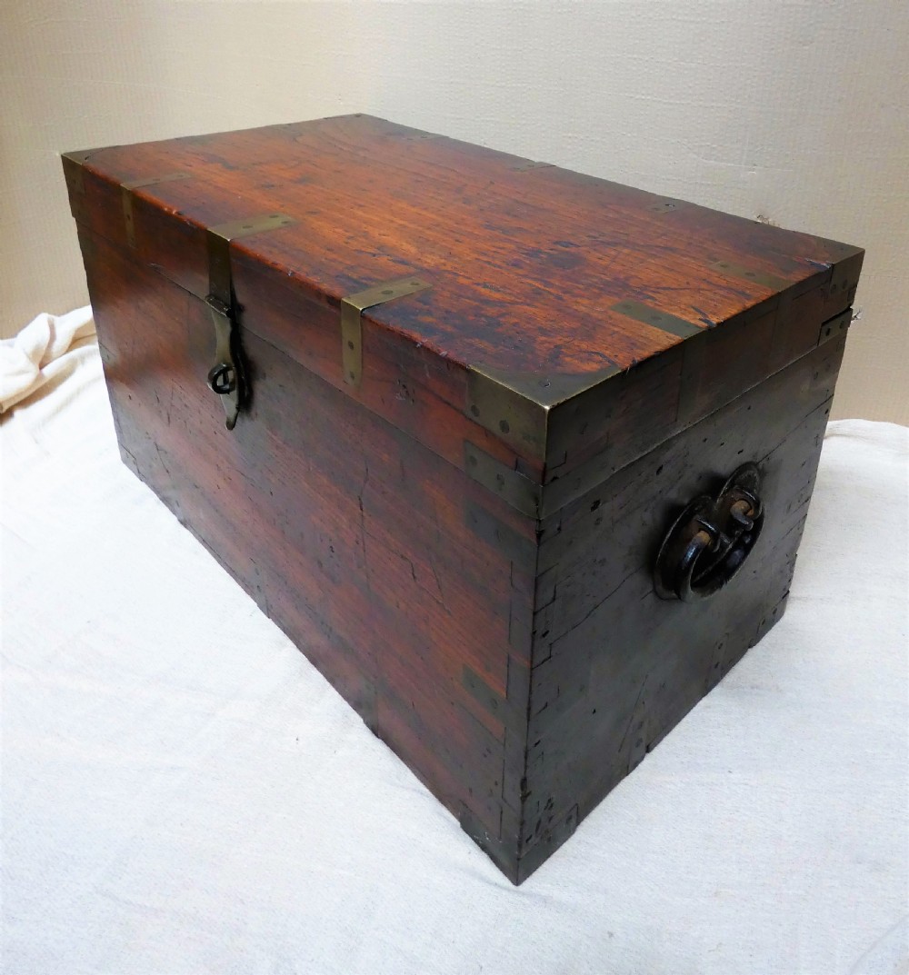 brass bound military trunk View V
