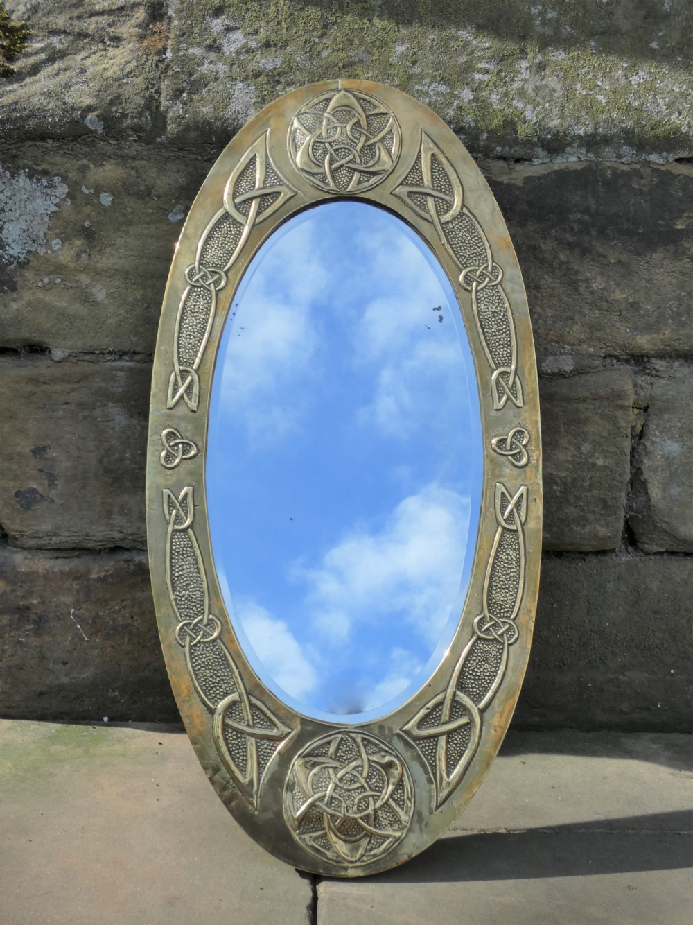 Arts & Crafts Glasgow School brass wall mirror View II