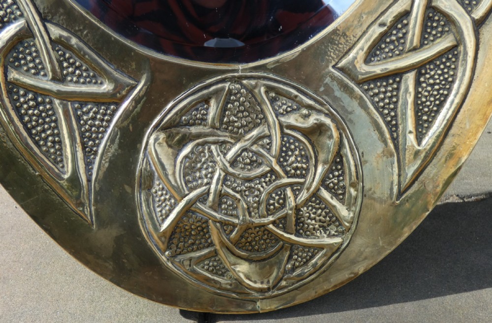 Arts & Crafts Glasgow School brass wall mirror View III