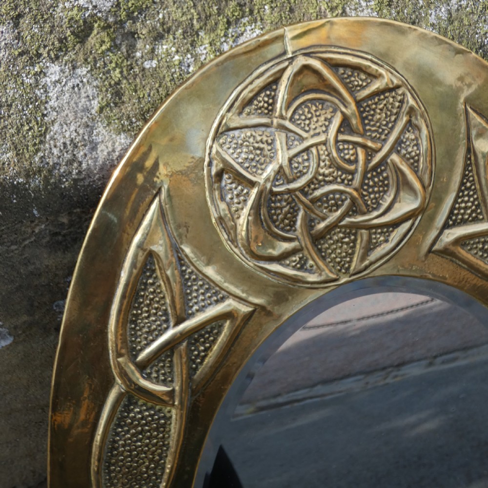 Arts & Crafts Glasgow School brass wall mirror View IV