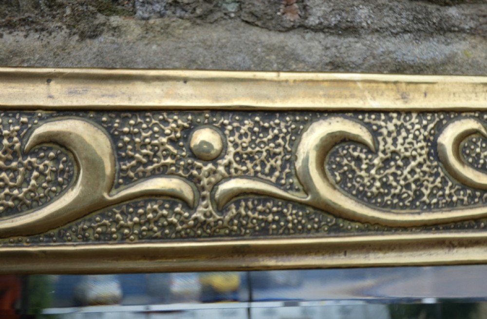 Arts & Crafts brass wall mirror View IV