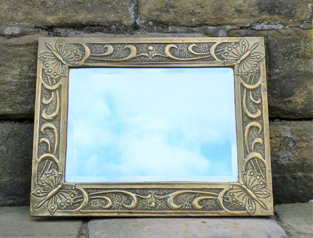 Arts & Crafts brass wall mirror View VI