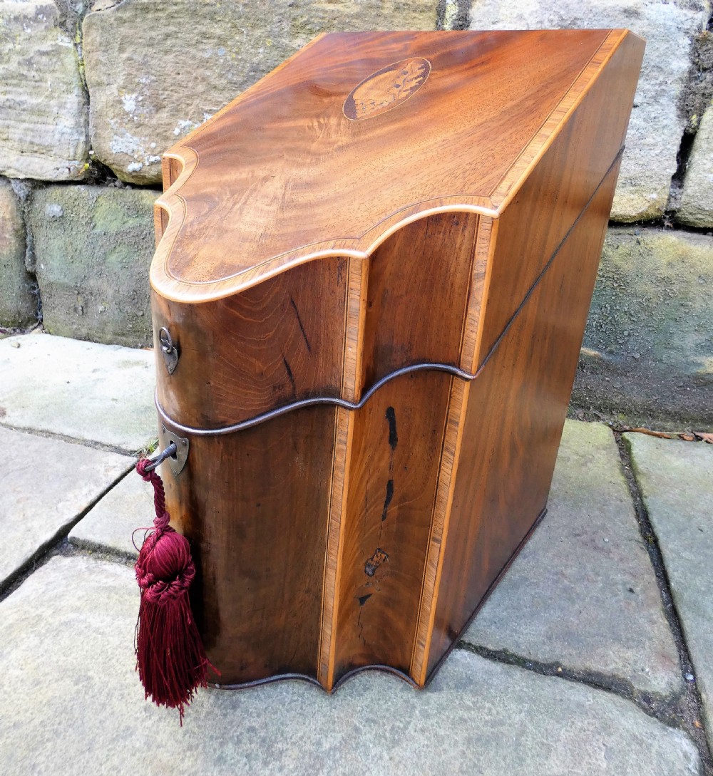 Georgian inlaid mahogany knife box / stationery box View IV
