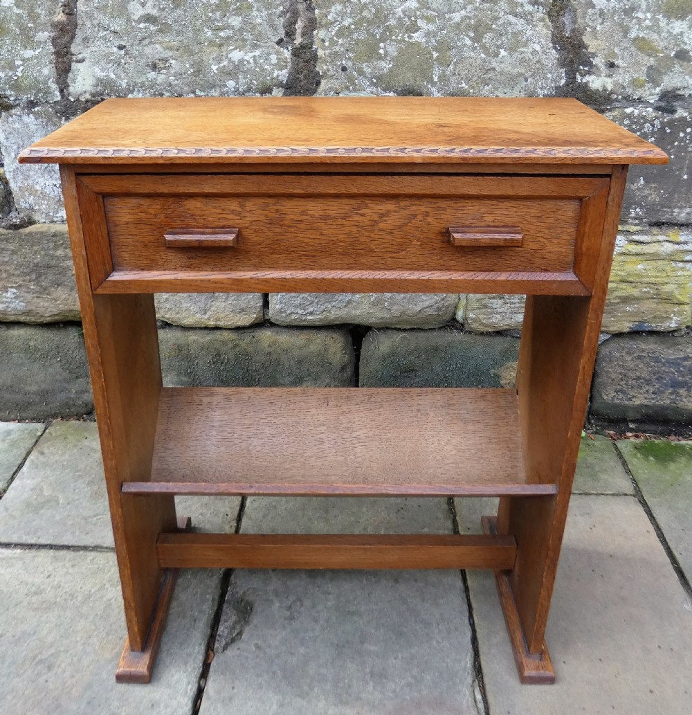 Arts & Crafts oak Cotswold School side table View II