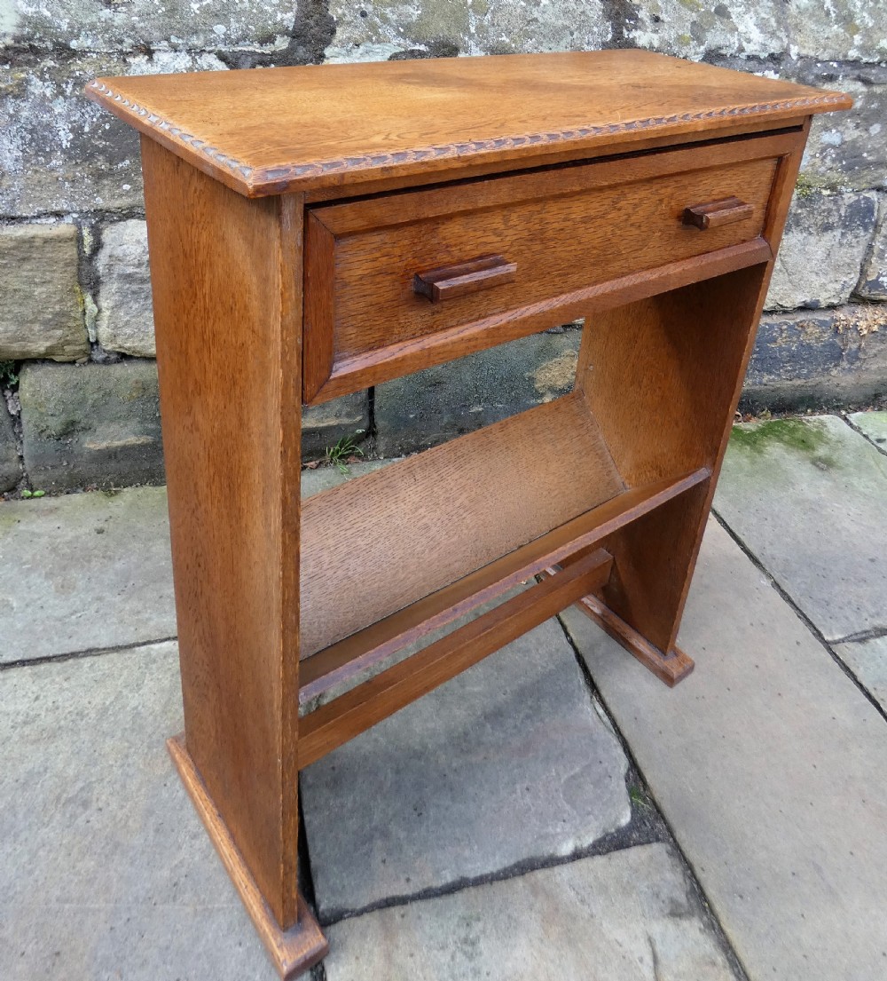 Arts & Crafts oak Cotswold School side table View III