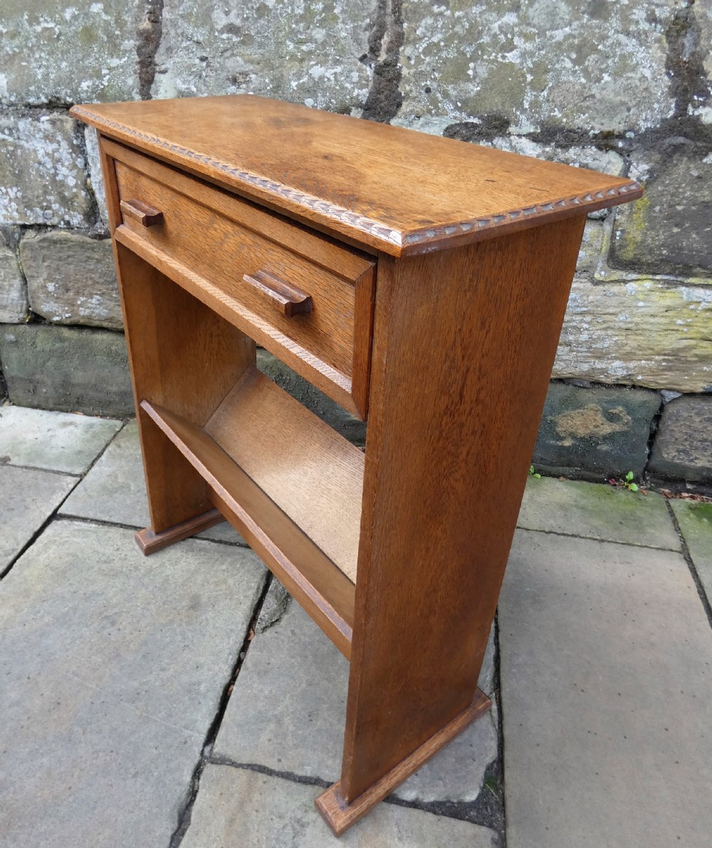 Arts & Crafts oak Cotswold School side table View IV