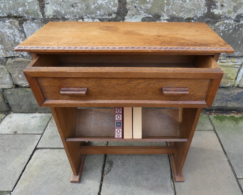 Arts & Crafts oak Cotswold School side table View VI