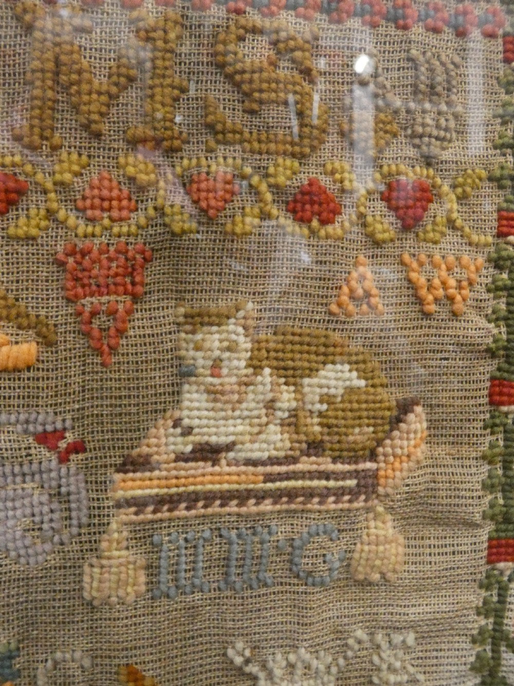 Large Victorian sampler - unusual subjects View III