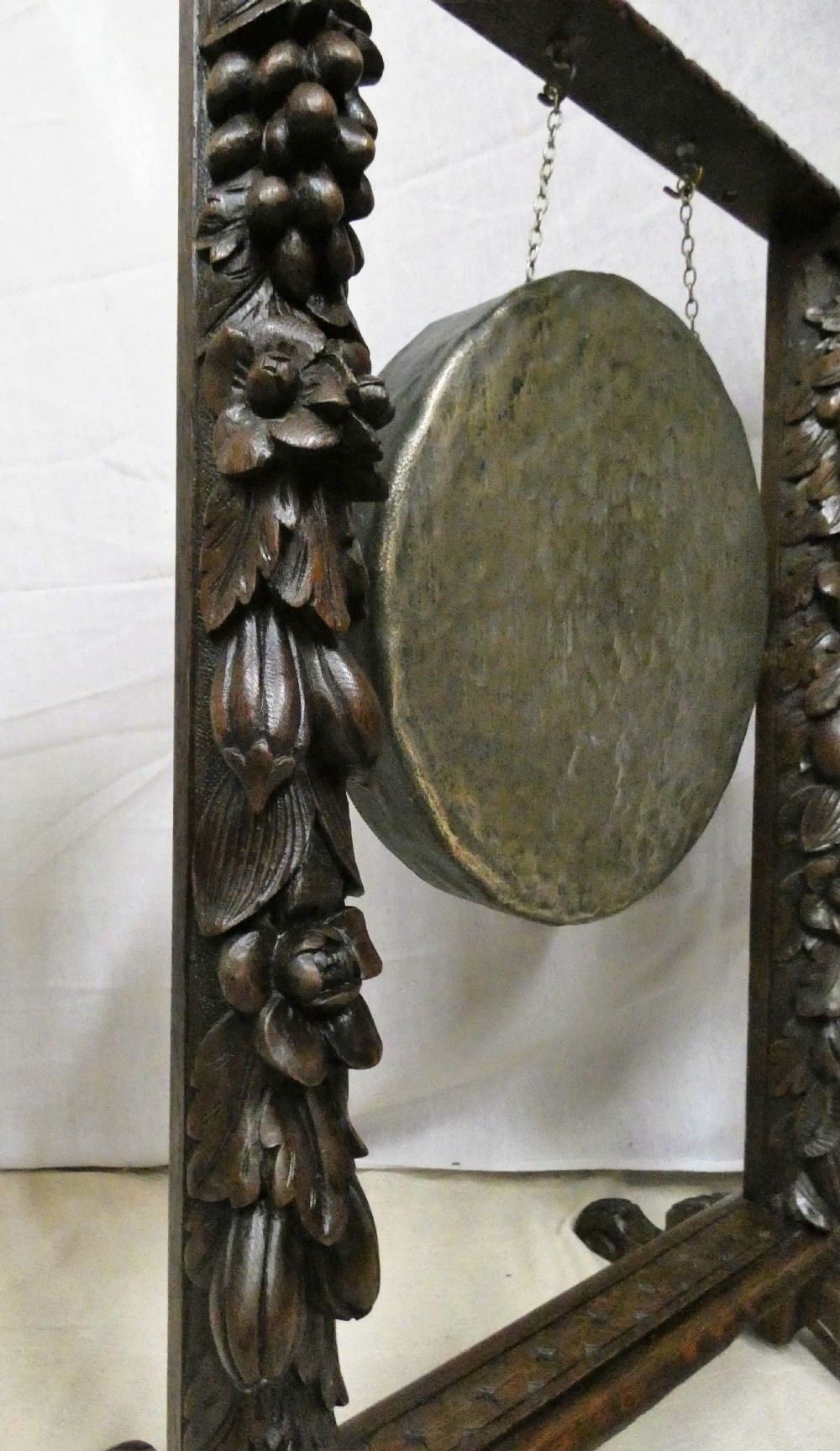 Carved oak dinner gong View III